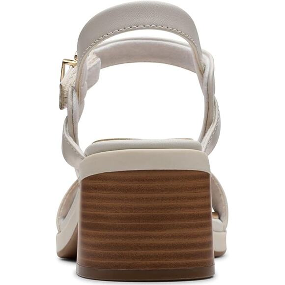 NWT Clarks Women's Jaylan Ray Heeled Sandal, Off White Leather, 7 - Picture 7 of 7